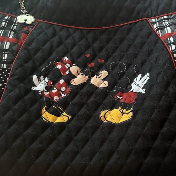 Bradford Exchange: Disney, Mickey & Minnie Love Story" Quilted Tote w/ Charm - Picture 2 of 14